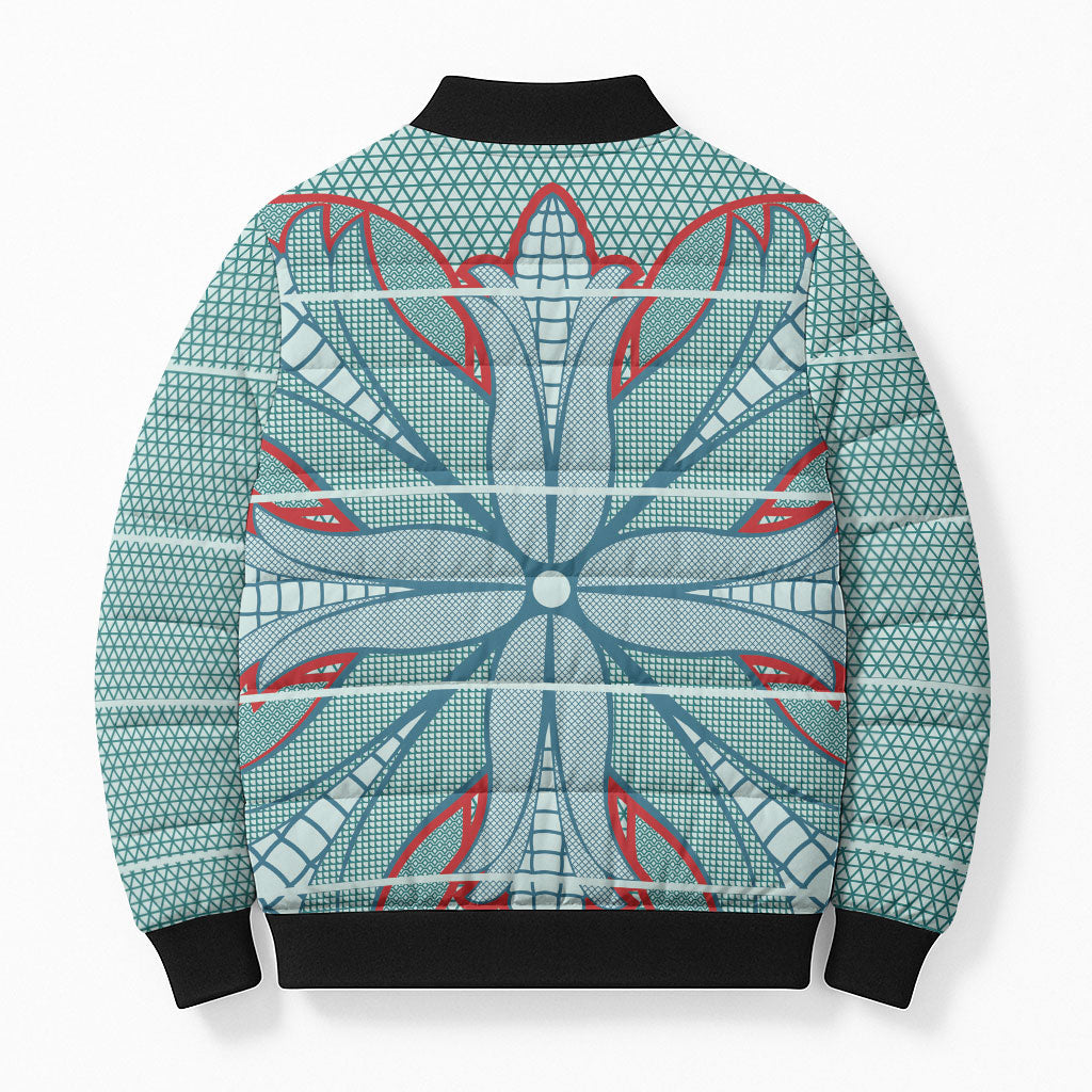 Turquoise Khotso Mojalefa Poone Bomber Puffer Jacket Basotho Khotso Blanket Inspired