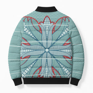 Turquoise Khotso Mojalefa Poone Bomber Puffer Jacket Basotho Khotso Blanket Inspired