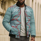Turquoise Khotso Mojalefa Poone Bomber Puffer Jacket Basotho Khotso Blanket Inspired