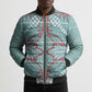 Turquoise Khotso Mojalefa Poone Bomber Puffer Jacket Basotho Khotso Blanket Inspired