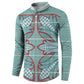 Turquoise Khotso Mojalefa Poone Button Sweatshirt Basotho Khotso Blanket Inspired