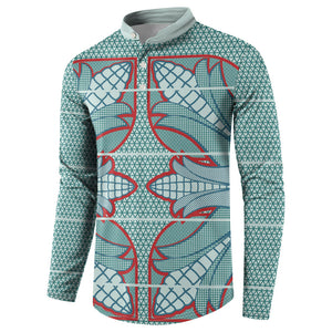 Turquoise Khotso Mojalefa Poone Button Sweatshirt Basotho Khotso Blanket Inspired