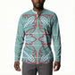 Turquoise Khotso Mojalefa Poone Button Sweatshirt Basotho Khotso Blanket Inspired