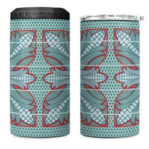 Turquoise Khotso Mojalefa Poone 4 in 1 Can Cooler Tumbler Basotho Khotso Blanket Inspired
