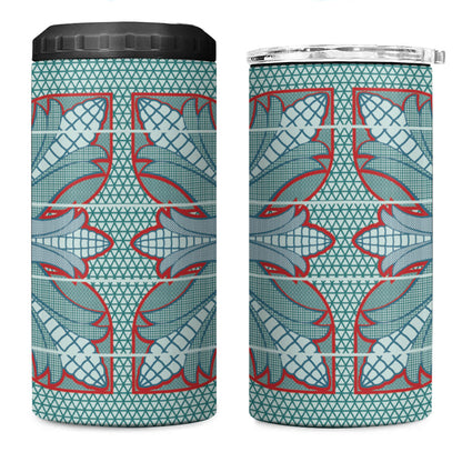 Turquoise Khotso Mojalefa Poone 4 in 1 Can Cooler Tumbler Basotho Khotso Blanket Inspired