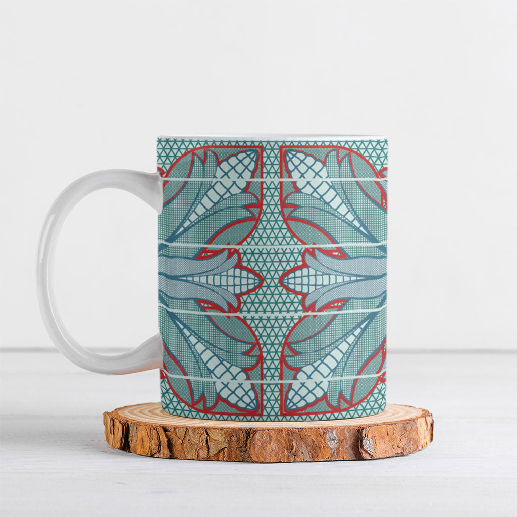 Turquoise Khotso Mojalefa Poone Ceramic Mug Basotho Khotso Blanket Inspired