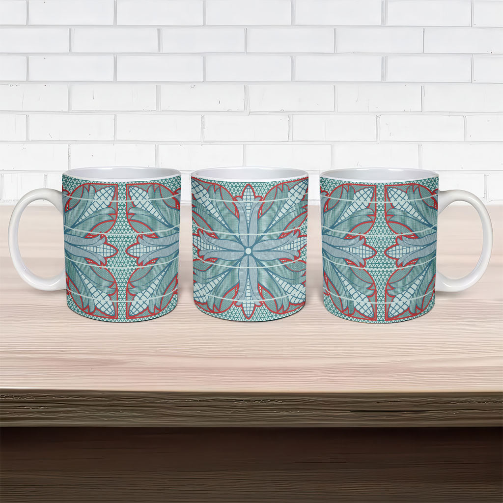 Turquoise Khotso Mojalefa Poone Ceramic Mug Basotho Khotso Blanket Inspired