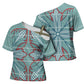 Turquoise Khotso Mojalefa Poone Cross Shoulder Shirt Basotho Khotso Blanket Inspired