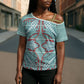 Turquoise Khotso Mojalefa Poone Cross Shoulder Shirt Basotho Khotso Blanket Inspired