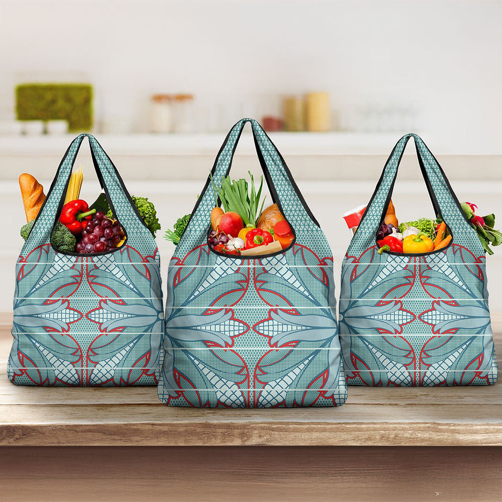 Turquoise Khotso Mojalefa Poone Grocery Bag Basotho Khotso Blanket Inspired