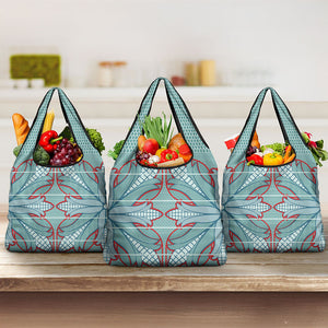 Turquoise Khotso Mojalefa Poone Grocery Bag Basotho Khotso Blanket Inspired