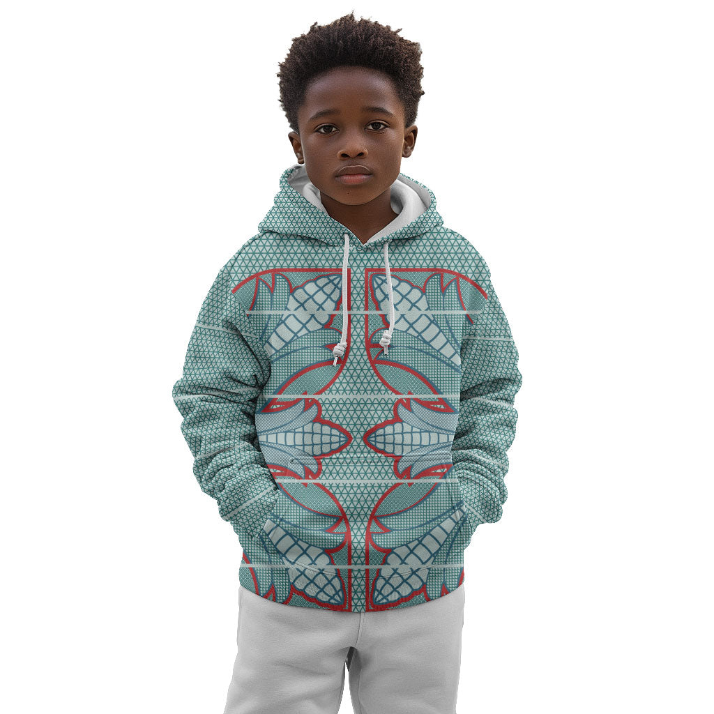 Turquoise Khotso Mojalefa Poone Kid Hoodie Basotho Khotso Blanket Inspired