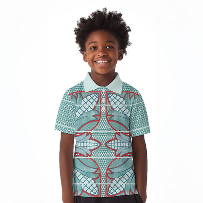 Turquoise Khotso Mojalefa Poone Kid Polo Shirt Basotho Khotso Blanket Inspired