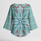 Turquoise Khotso Mojalefa Poone Kimono Sleeve Blouse Basotho Khotso Blanket Inspired