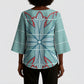 Turquoise Khotso Mojalefa Poone Kimono Sleeve Blouse Basotho Khotso Blanket Inspired
