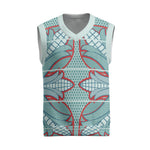 Turquoise Khotso Mojalefa Poone Christmas Knitted V-Neck Vest Basotho Khotso Blanket Inspired