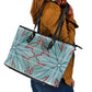 Turquoise Khotso Mojalefa Poone Leather Tote Bag Basotho Khotso Blanket Inspired
