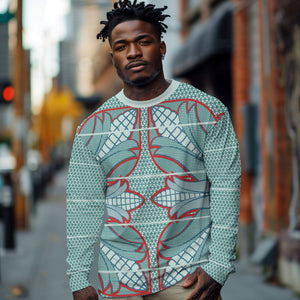 Turquoise Khotso Mojalefa Poone Long Sleeve Shirt Basotho Khotso Blanket Inspired