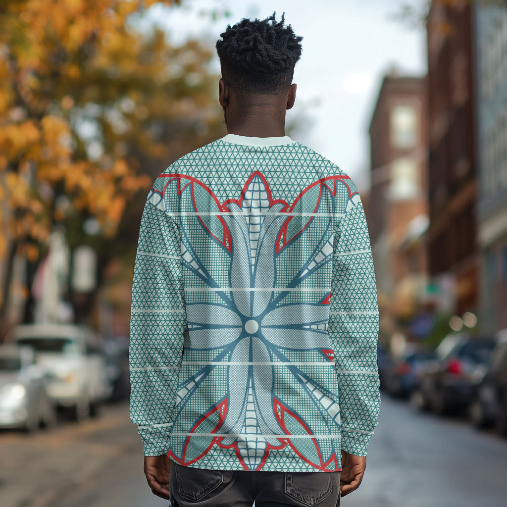Turquoise Khotso Mojalefa Poone Long Sleeve Shirt Basotho Khotso Blanket Inspired