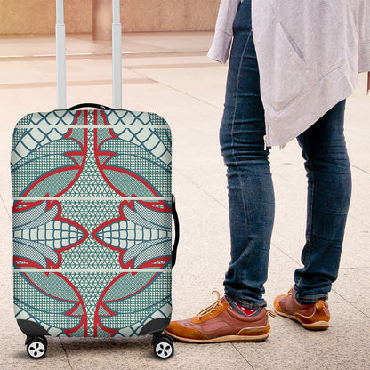Turquoise Khotso Mojalefa Poone Luggage Cover Basotho Khotso Blanket Inspired