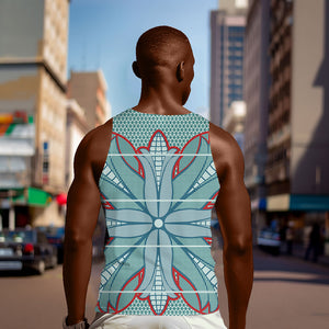Turquoise Khotso Mojalefa Poone Men Tank Top Basotho Khotso Blanket Inspired