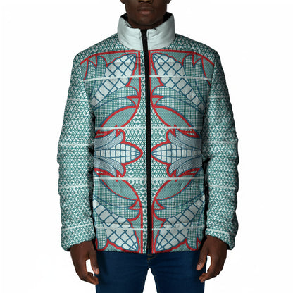 Turquoise Khotso Mojalefa Poone Padded Jacket Basotho Khotso Blanket Inspired