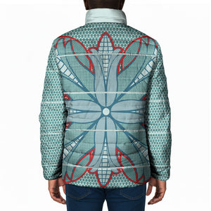 Turquoise Khotso Mojalefa Poone Padded Jacket Basotho Khotso Blanket Inspired