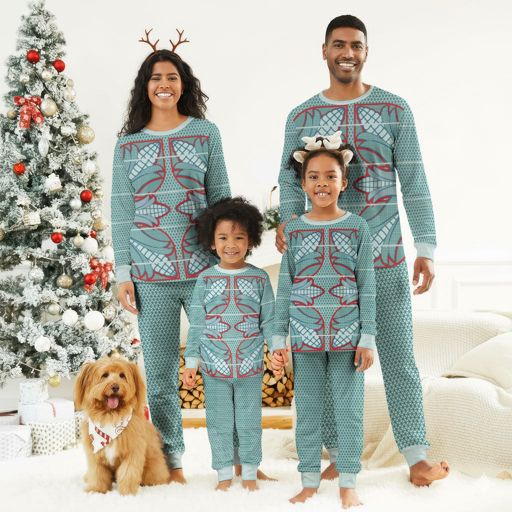 Turquoise Khotso Mojalefa Poone Christmas Pajama Set Basotho Khotso Blanket Inspired