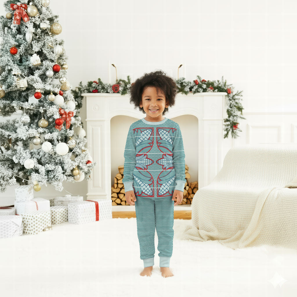 Turquoise Khotso Mojalefa Poone Christmas Pajama Set Basotho Khotso Blanket Inspired