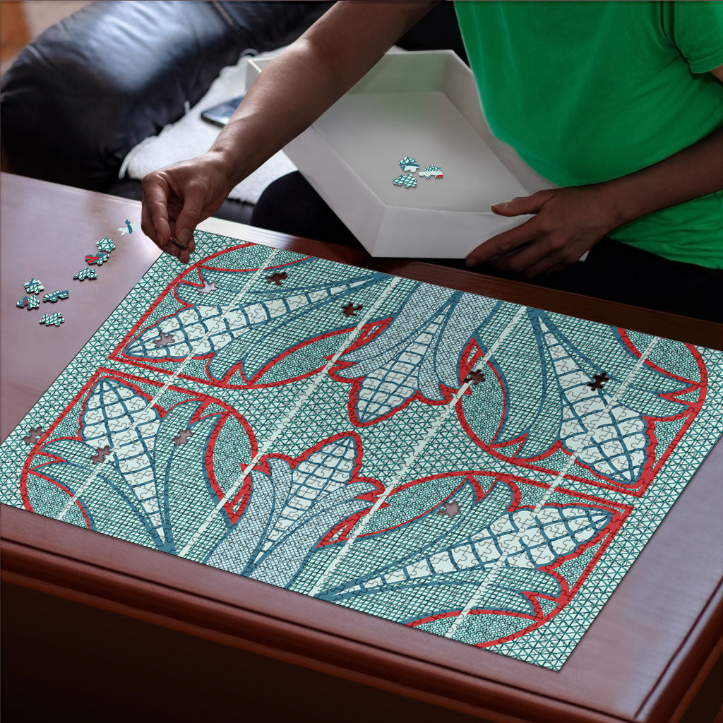 Turquoise Khotso Mojalefa Poone Puzzle Basotho Khotso Blanket Inspired