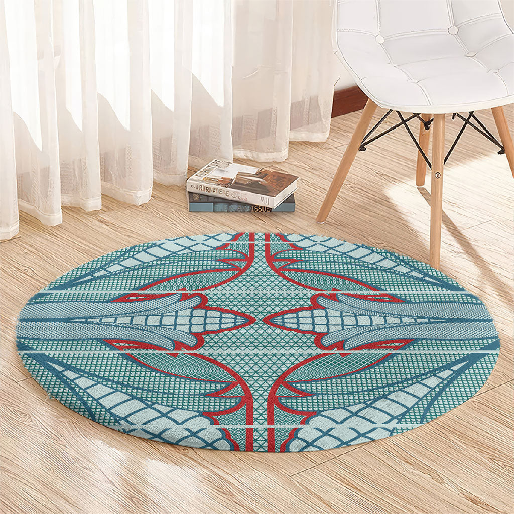 Turquoise Khotso Mojalefa Poone Round Carpet Basotho Khotso Blanket Inspired