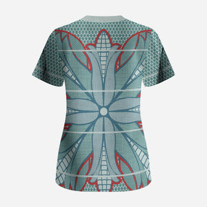Turquoise Khotso Mojalefa Poone Scrub Top Basotho Khotso Blanket Inspired