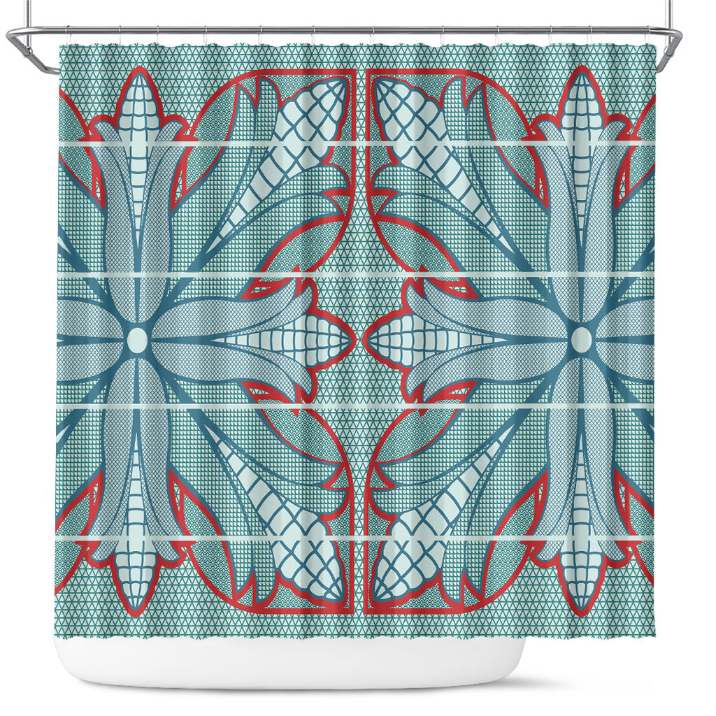 Turquoise Khotso Mojalefa Poone Shower Curtain Basotho Khotso Blanket Inspired
