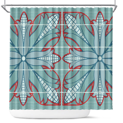 Turquoise Khotso Mojalefa Poone Shower Curtain Basotho Khotso Blanket Inspired