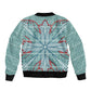 Turquoise Khotso Mojalefa Poone Sleeve Zip Bomber Jacket Basotho Khotso Blanket Inspired