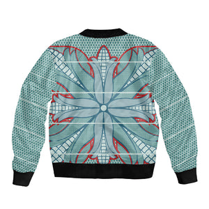 Turquoise Khotso Mojalefa Poone Sleeve Zip Bomber Jacket Basotho Khotso Blanket Inspired