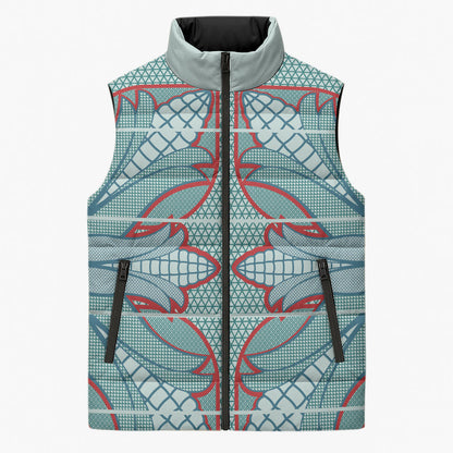 Turquoise Khotso Mojalefa Poone Sleeveless Puffer Jacket Basotho Khotso Blanket Inspired