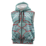 Turquoise Khotso Mojalefa Poone Sleeveless Zip Hoodie Basotho Khotso Blanket Inspired