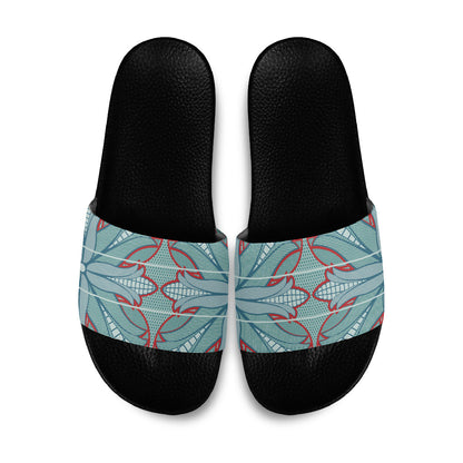 Turquoise Khotso Mojalefa Poone Slide Sandals Basotho Khotso Blanket Inspired