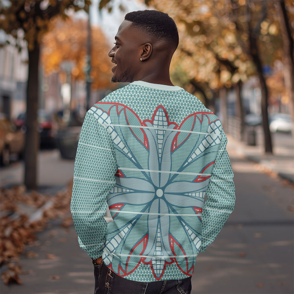 Turquoise Khotso Mojalefa Poone Sweatshirt Basotho Khotso Blanket Inspired