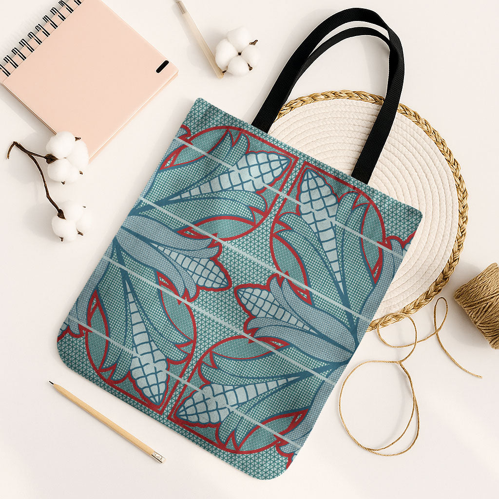Turquoise Khotso Mojalefa Poone Tote Bag Basotho Khotso Blanket Inspired