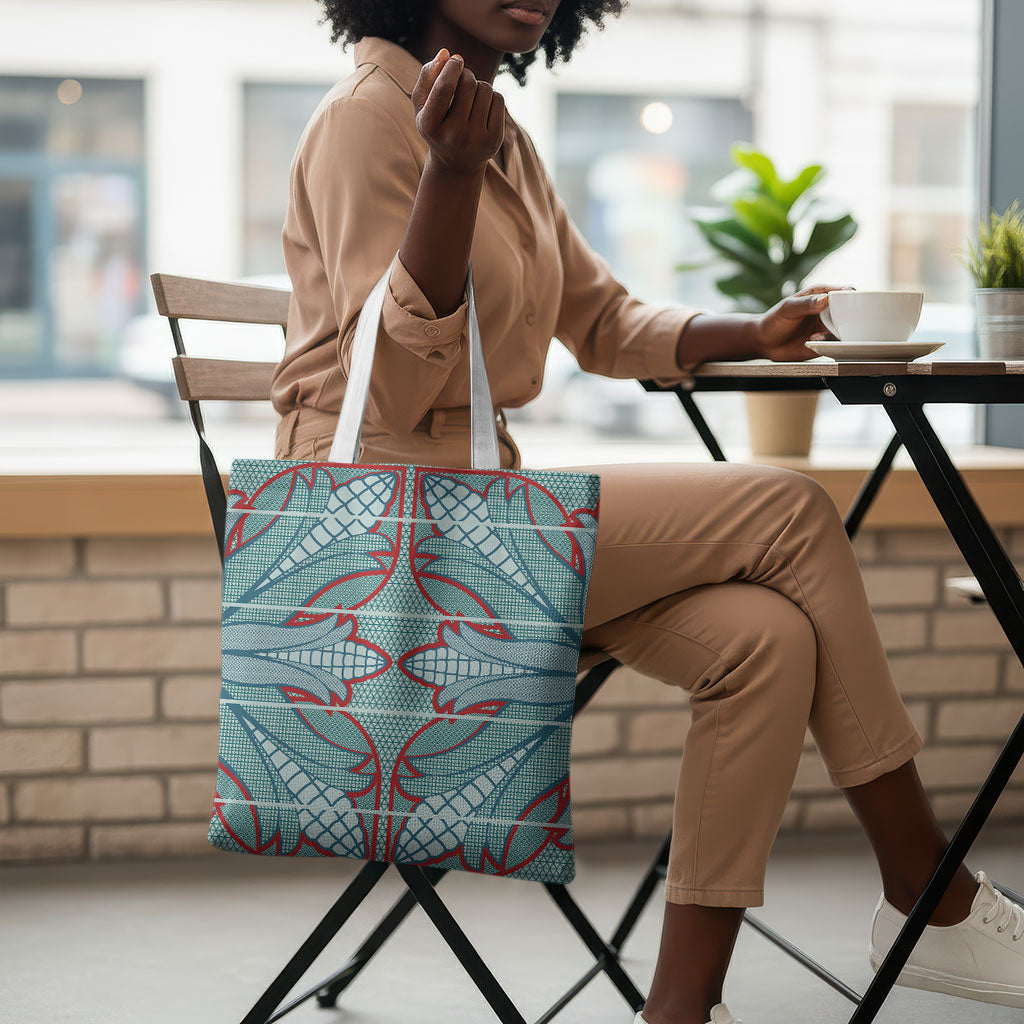 Turquoise Khotso Mojalefa Poone Tote Bag Basotho Khotso Blanket Inspired