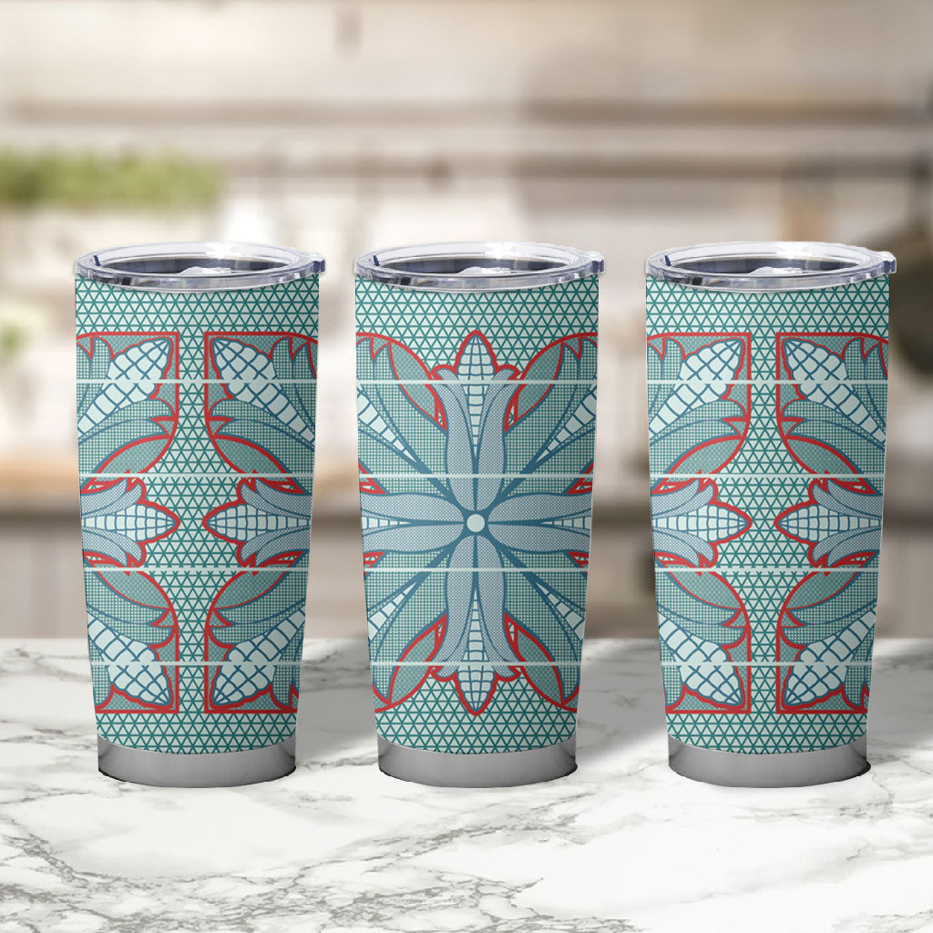 Turquoise Khotso Mojalefa Poone Tumbler Cup Basotho Khotso Blanket Inspired