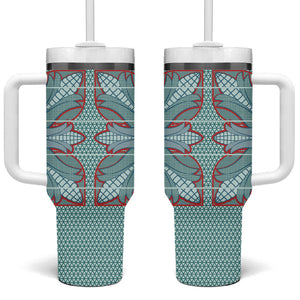 Turquoise Khotso Mojalefa Poone Tumbler With Handle Basotho Khotso Blanket Inspired
