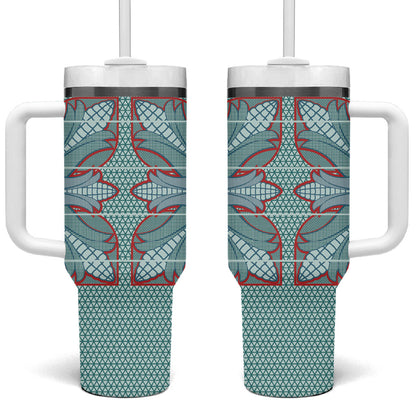 Turquoise Khotso Mojalefa Poone Tumbler With Handle Basotho Khotso Blanket Inspired