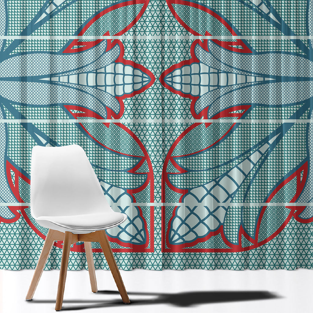 Turquoise Khotso Mojalefa Poone Window Curtain Basotho Khotso Blanket Inspired