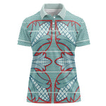 Turquoise Khotso Mojalefa Poone Women Polo Shirt Basotho Khotso Blanket Inspired