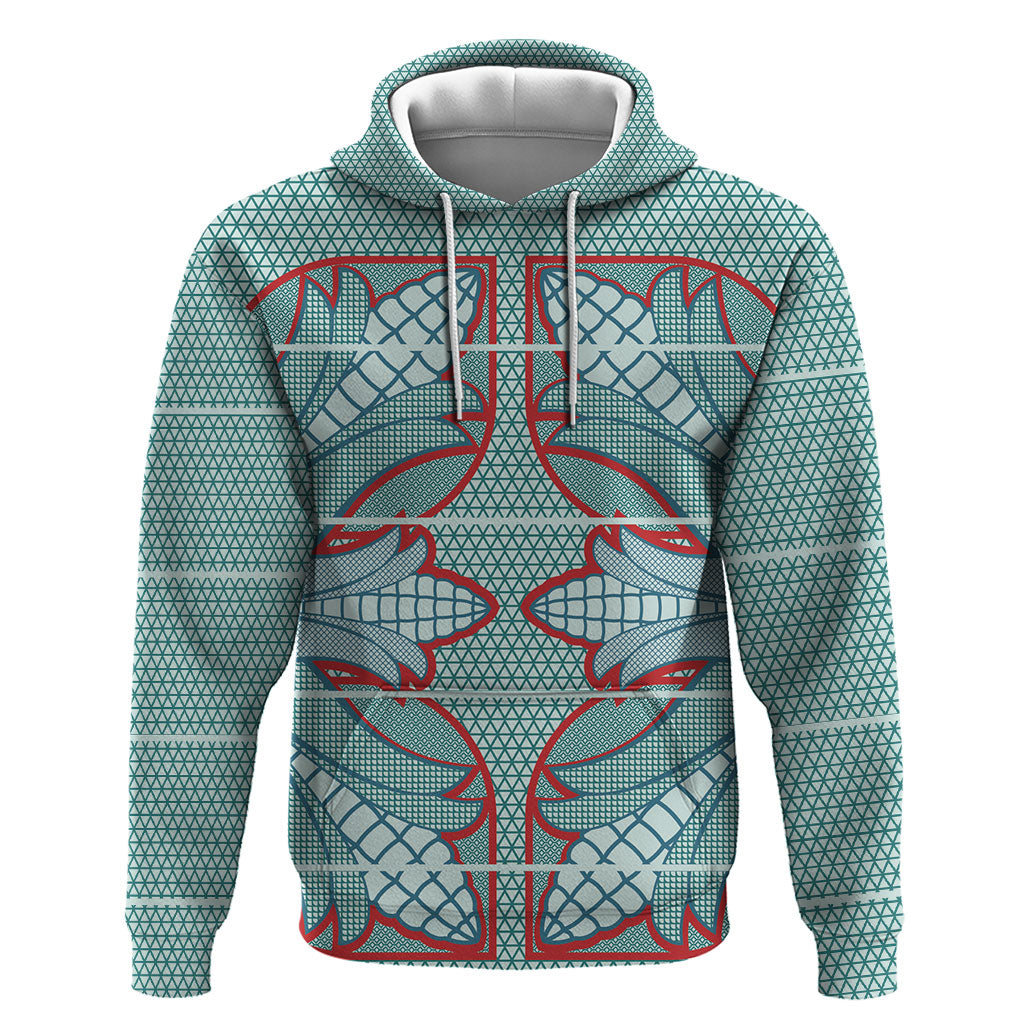 Turquoise Khotso Mojalefa Poone Zip Hoodie Basotho Khotso Blanket Inspired
