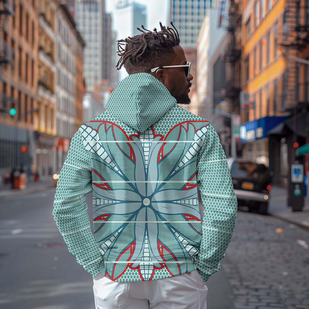 Turquoise Khotso Mojalefa Poone Zip Hoodie Basotho Khotso Blanket Inspired
