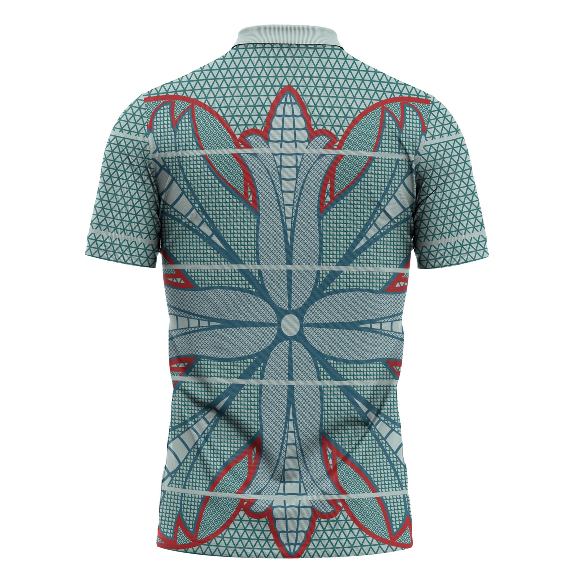 Turquoise Khotso Mojalefa Poone Zipper Polo Shirt Basotho Khotso Blanket Inspired